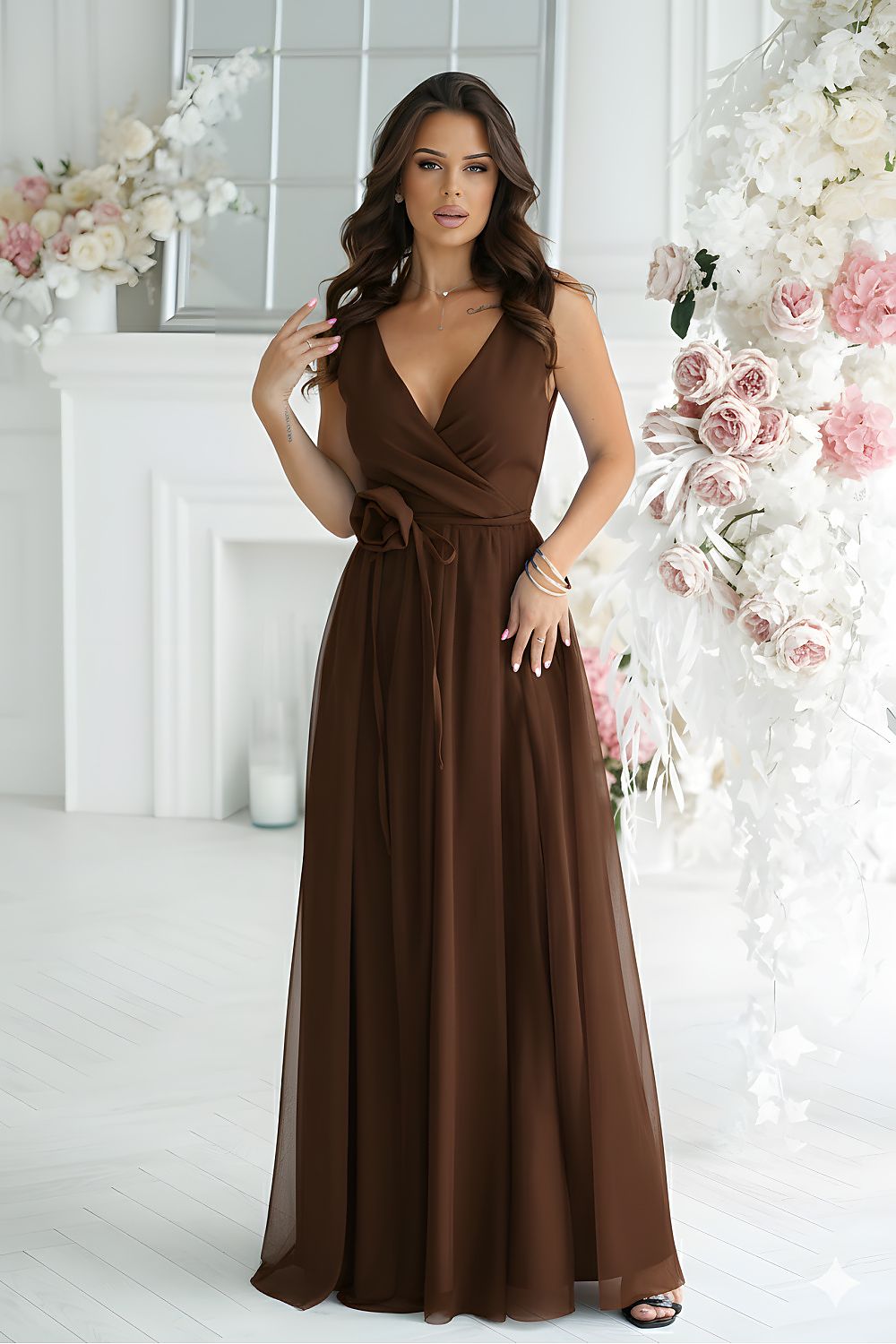  Long dress model 220087 Bicotone 