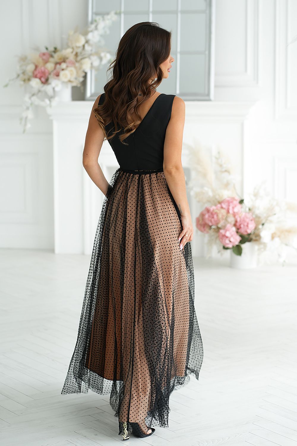  Long dress model 220095 Bicotone 
