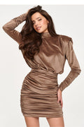  Short dress model 232031 Makadamia 